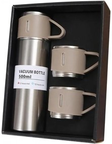 Termos 500 ml cu 3 cesti HOT&COLD, bej