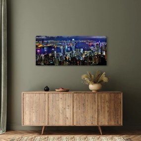 Tablou orașului nocturn (120x50 cm)