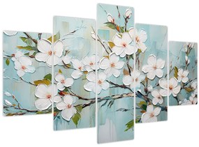 Tablou - Pictură, ramuri de copac înflorit (150x105 cm)