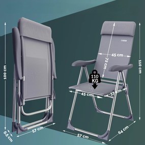 Deuba Set de 2 scaune de camping - gri