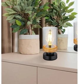Veioza, lampa de podea design modern FINCA negru mat, maro inchis
