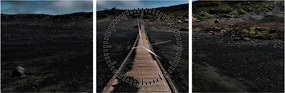 Tablou drumul de lemn în amurg (cu ceas) (90x30 cm)