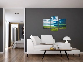 Tablou cu lac și munți (90x60 cm)