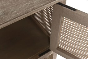 Comoda, natur, din lemn de bayur si rattan, Seraphine