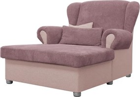 Fotoliu roz cu tapițerie din catifea reiată Lord – Ropez
