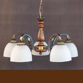 Lustra rustica suspendata cu 5 brate design italian 9941