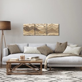 Tablou - Linii Montane 3D (cu ceas) (90x30 cm)