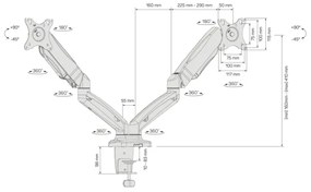 Suport universal pentru 2 monitoare CONNECT IT CMF-3207-BK 13-27” negru