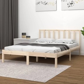 3105116 vidaXL Cadru de pat, 140x190 cm, lemn masiv de pin
