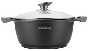Oală marmorată antiaderentă 20 cm cu capac, 2.5L – Royalty Line BS20M, cu sticlă termorezistentă