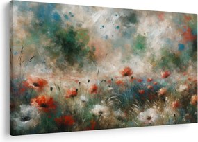 Tablou – Abstracție de câmp cu maci (90x60 cm)