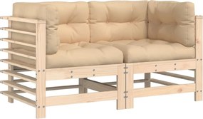 vidaXL Canapele colțar cu perne, 2 buc., lemn masiv de pin