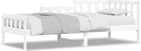 vidaXL Pat de zi fără saltea, alb, 80x200 cm, lemn masiv pin