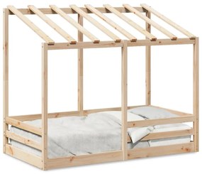 847012 vidaXL Acoperiș pat de copii, 80x160 cm, lemn masiv de pin