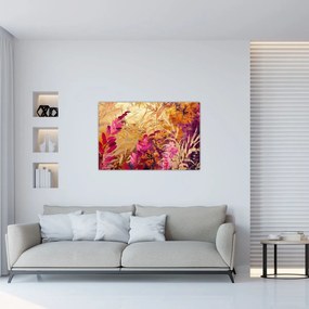 Tablou - Pictură abstractă de flori II. (90x60 cm)