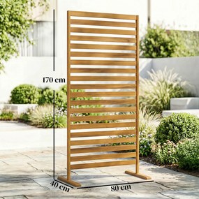 Outsunny Paravan din lemn 170x80 cm Paravan separator de spații Grilaj pentru exterior Grădină Curte Terasă Maro | Aosom Romania