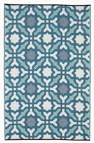 Covor reversibil pentru exterior din plastic reciclat Fab Hab Seville, 150 x 240 cm, albastru - gri