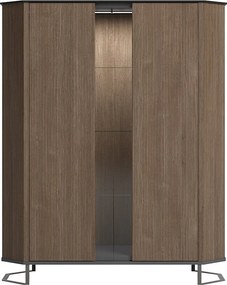 Dulap lemn masiv înalt Eclat cu 2 uși, 129 × 51 × 156 cm