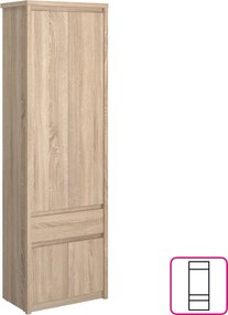 Dulap pentru umeraşe 4D1S/70, stejar sonoma, NORTY TYP 22