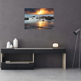 Tablou pe sticlă - Marea scăldată de soare (70x50 cm)