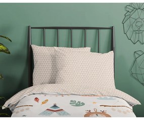 Lenjerie de pat pentru copii bej din bumbac pentru pat de o persoană 140x200 cm Remi – Good Morning
