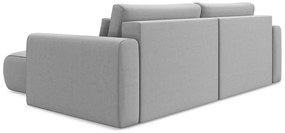 Colțar gri deschis extensibil/cu spațiu de depozitare cu tapițerie din catifea (cu colț pe partea dreaptă/cu șezlong) Kapua – Makamii