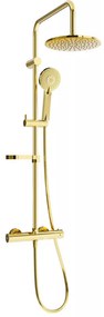Mexen KX40 set de duș montat pe suprafață cu ploaie artificială și baterie termostatică, auriu - 771504091-50