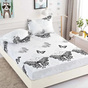 Lenjerie de pat 3 cu elastic 100% bumbac - a729 de la Onesleep