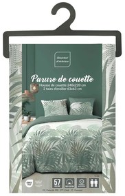 Lenjerie de pat verde din bumbac pentru pat dublu, extinsă 240x220 cm Nymea – douceur d'intérieur