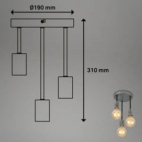 Lustră pe cablu HENGA 3xE27/60W/230V Briloner