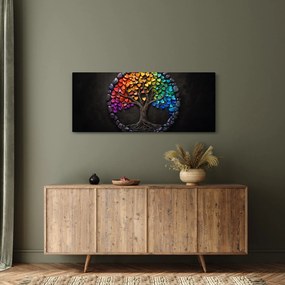 Tablou – Arbore plin de inimi colorate (120x50 cm)