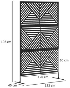 Outsunny Separator Divizor de Exterior și Spalier pentru Plante 122x45x198cm Negru | Aosom Romania