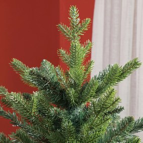 HOMCOM Brad de Crăciun Artificial cu 1821 Crengi, Brad de Crăciun Pliabil cu Bază Metalică, Ø117x180 cm, Verde | Aosom Romania