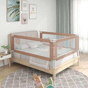 10224 vidaXL Balustradă de protecție pat copii, gri taupe, 200x25 cm, textil