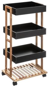 Raft negru cu 4 polite NATUREO
