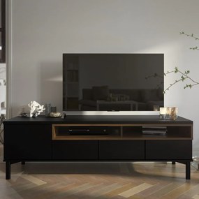 Comodă TV neagră 156x48x48 cm Roomers – Tvilum