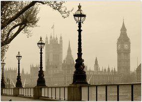 Tablou - Londra în ceață, Anglia (70x50 cm)