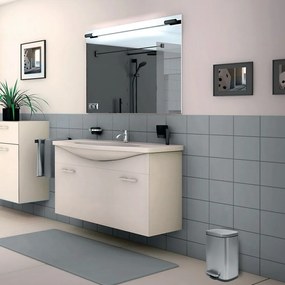 Coș de gunoi argintiu mat cu pedală din oțel 5 l Akira – Spirella