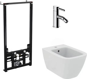 Pachet rama instalare Alca, bideu suspendat alb Ideal Standard I.life B si baterie bideu Omnires Y crom