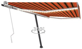 Copertina retractabila manual cu LED portocaliumaro 400x300 cm portocaliu si maro, 400 x 300 cm