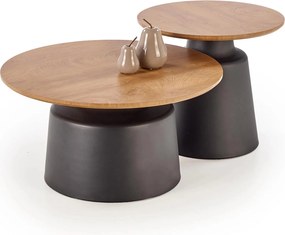 Set 2 masute cafea MALOMI, stejar/negru