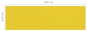 Paravan de balcon, galben, 120 x 400 cm, HDPE Galben, 120 x 400 cm