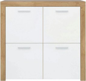 Comoda BALDER KOM4D, alb/stejar, PAL, 104x39x99 cm
