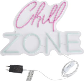 Lumină de perete cu neon roz cu albastru, incluzând LED - Chill Zone