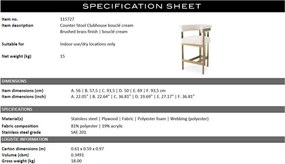 Scaun de bar design LUX, Counter Stool Clubhouse crem