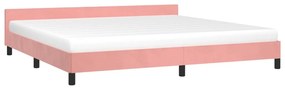 Cadru de pat cu tablie, roz, 200x200 cm, catifea Roz, 200 x 200 cm