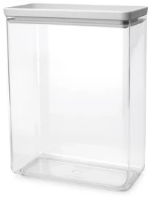 Cutie de depozitare Brabantia Tasty+ Stackable 1008878, 5,4 L, Sigiliu din silicon, Fara BPA, Gri deschis