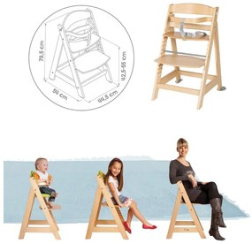 Scaun de masă pentru bebe verde deschis/în culoare naturală Style Born Up 2in1 – Roba