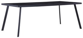vidaXL Masă de bucătărie, negru, 200 x 100 x 75 cm, sticlă securizată