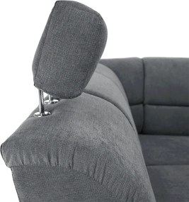 Colţar extensibil, material textil gri, model stânga, SANTIAGO